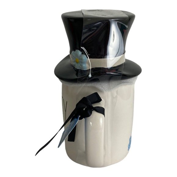 Rae Dunn  "FROSTY"  Canister w/Top Hat Topper Gift Christmas Holiday Mug NEW - Picture 4 of 8